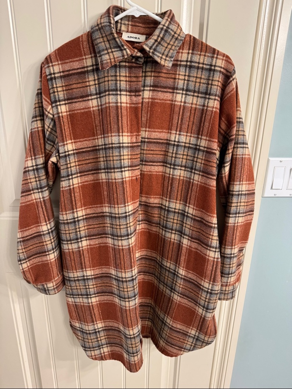 ADORA Rust Plaid Button-Down Women’s Shacket